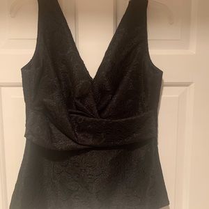 Donna Rico Collection lace overlay black top. Size 8